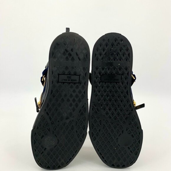 Giuseppe Zanotti Womens Black & Gold Three-Zip High Top Sneakers Size 36.5 Made - Picture 5 of 7